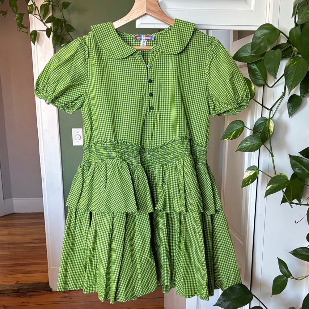 Urban Outfitters Green Checkered Dress